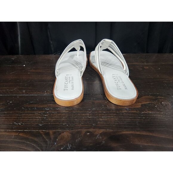 Tuscany by Easy Street White Antea Square Toe Thong Sandals/Sz. 7.5M NWOB - Picture 6 of 9